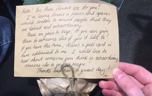 Woman Receives Flowers From A Stranger in A Special Place