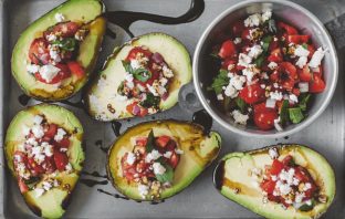 Avocados Filled with Bruschetta