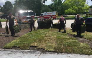 Firefighters Save Man From Heart Attack, Come Back To Finish His Yard Work