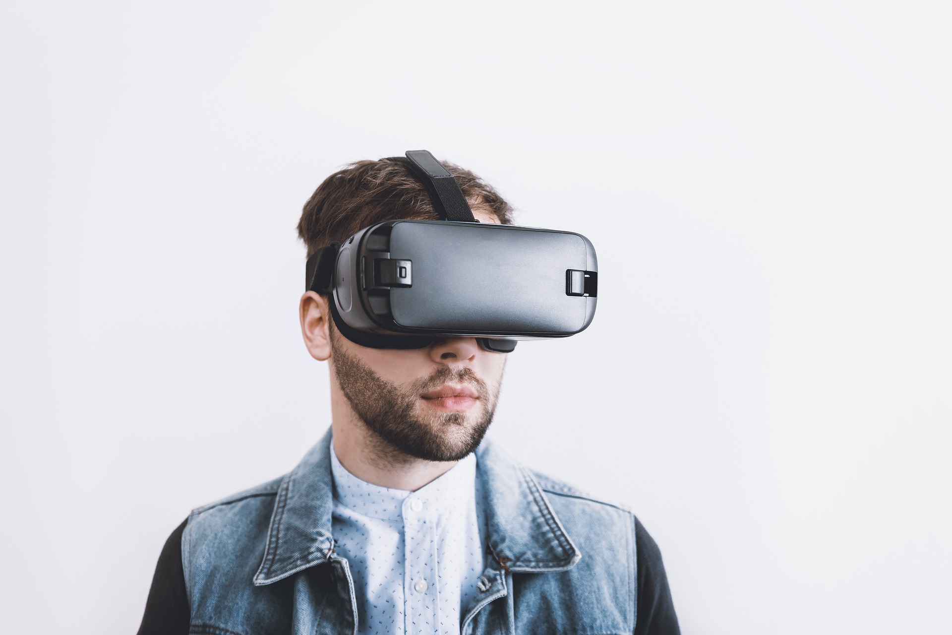 Man with VR headgear