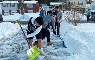 Football Coach Instructs Players To Shovel Snow For Neighbors